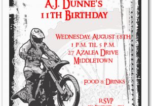 Dirt Bike Birthday Party Invitations Motocross Grunge Invitation Motorcycle Birthday Invitation
