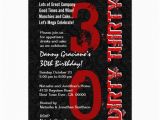 Dirty 30 Birthday Invitation Templates Dirty Thirty Birthday Black White Red Template G20 13 Cm X