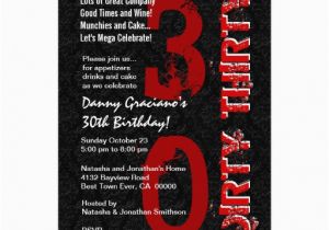 Dirty 30 Birthday Invitation Templates Dirty Thirty Birthday Black White Red Template G20 13 Cm X