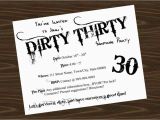 Dirty 30 Birthday Invitations Dirty Thirty Birthday Party Invitation by Littlebitmooredesign