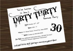 Dirty 30 Birthday Invitations Dirty Thirty Birthday Party Invitation by Littlebitmooredesign