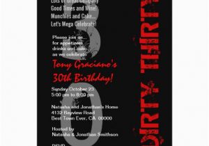 Dirty Thirty Birthday Cards Dirty Thirty Birthday Black White Red Template Card Zazzle