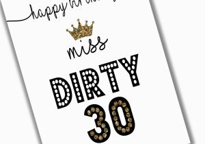 Dirty Thirty Birthday Cards Dirty Thirty Birthday Card Instant Download Dirty 30 30th