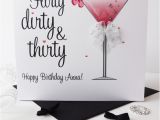 Dirty Thirty Birthday Cards Sparkly Martini Flirty Dirty Thirty Pe Folksy