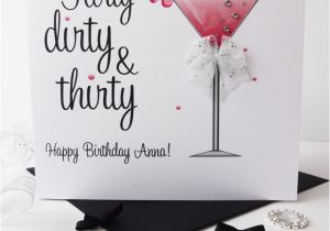 Dirty Thirty Birthday Cards Sparkly Martini Flirty Dirty Thirty Pe Folksy
