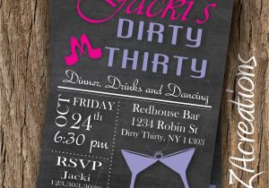 Dirty Thirty Birthday Invitations Dirty Thirty Invitation Dirty Thirty Birthday by Wzacreations