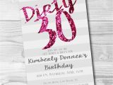 Dirty Thirty Birthday Invitations Dirty Thirty Invitation Printable Dirty 30 Dirty Thirty