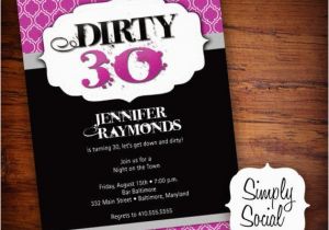 Dirty Thirty Birthday Invitations Items Similar to Dirty 30 Birthday Party Invitation On Etsy