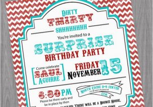 Dirty Thirty Birthday Invitations Items Similar to Dirty Thirty Surprise Birthday Party