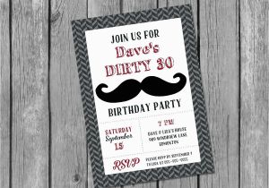 Dirty Thirty Birthday Invitations Printable Male 30th Birthday Invitation Dirty 30 Invitation