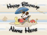 Disney Birthday Cards Online Free Free Custom Disney Birthday Card Mickey Mouse Beach