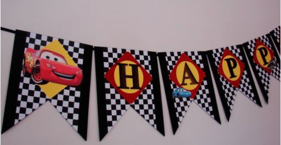 Disney Cars Happy Birthday Banner Disney Cars Birthday Banner Cars Birthday Banner Mcqueen