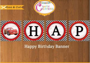 Disney Cars Happy Birthday Banner Disney Cars Birthday Banner Disney Banner Decoration