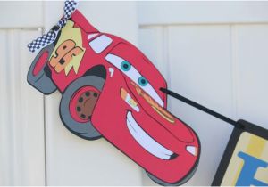 Disney Cars Happy Birthday Banner Items Similar to Disney Pixar Cars Mcqueen and Mater Happy