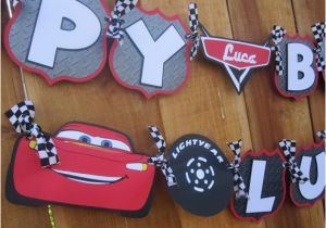 Disney Cars Happy Birthday Banner Premium Disney Cars Lightning Mcqueen Birthday Banner