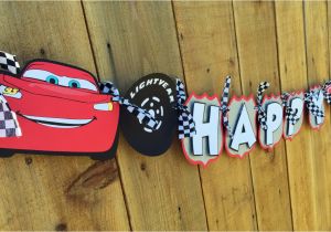 Disney Cars Happy Birthday Banner Premium Disney Pixar Cars Birthday Banner