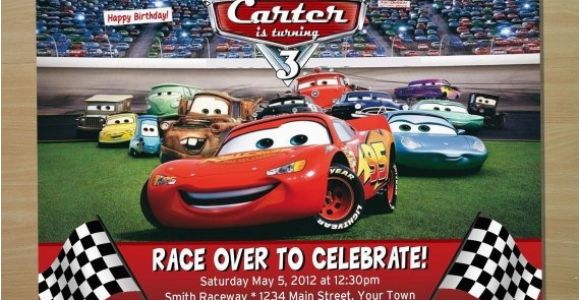 Disney Cars Personalized Birthday Invitations Disney Cars Birthday Invitation Digital File by