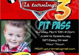 Disney Cars Personalized Birthday Invitations Disney Cars Custom Photo Birthday Invitation by