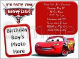 Disney Cars Personalized Birthday Invitations Disney Cars Custom Photo Birthday Invitation