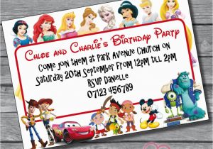 Disney Character Birthday Invitations 12x Boys Girls Disney Character Joint Single Birthday