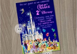 Disney Character Birthday Invitations Disney Castle Invitation Disney Characters by Cutepixels