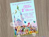 Disney Character Birthday Invitations Disney Castle Invitation Disney Characters Invitation