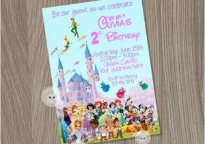 Disney Character Birthday Invitations Disney Castle Invitation Disney Characters Invitation