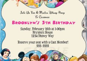 Disney Character Birthday Invitations Disney Characters Birthday Party Custom by