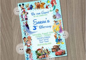 Disney Character Birthday Invitations Disney Invitation Boy or Girl Invitationdisney Characters