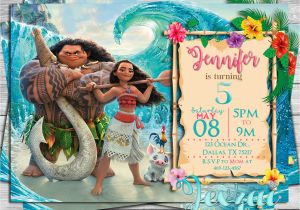 Disney Moana Birthday Card Moana Birthday Invitation Princess Moana Birthday Disney