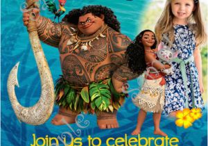 Disney Moana Birthday Card Moana Invitation Disney Moana Birthday Party Invitation