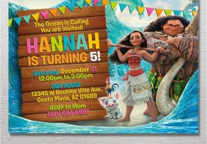 Disney Moana Birthday Card Moana Invitation Moana Birthday Disney Moana Party Invite