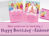 Disney Princess 1st Birthday Invitations Custom Disney Princess 1st Birthday Invitations Thank