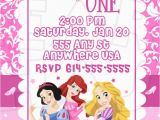 Disney Princess 1st Birthday Invitations Disney Princess 1st Birthday Custom Digital Invitation