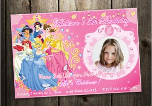 Disney Princess 1st Birthday Invitations Disney Princess Birthday Party Invitation Custom Invites