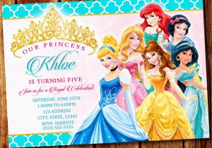 Disney Princess 1st Birthday Invitations Princess Party Princess Invitation Disney Princess Party