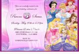 Disney Princesses Birthday Invitations Disney Princess Birthday Invitation Rapunzel Tangled Belle