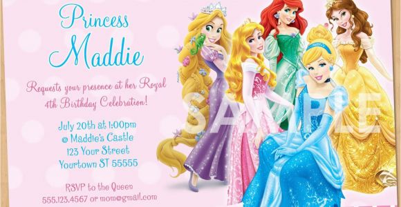 Disney Princesses Birthday Invitations Princess Invitation Disney Princess Invitation Birthday