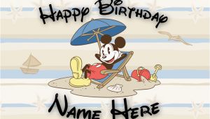 Disney themed Birthday Cards Free Custom Disney Birthday Card Mickey Mouse Beach