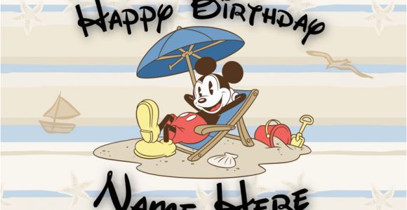 Disney themed Birthday Cards Free Custom Disney Birthday Card Mickey Mouse Beach