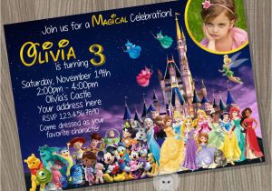Disney Up Birthday Invitations Disney Castle Invitation Disney Characters Invitation Disney