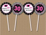 Diy 30th Birthday Decorations 30th Birthday Cupcake toppers Diy Printable 30th Bday Party