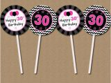 Diy 30th Birthday Decorations 30th Birthday Cupcake toppers Diy Printable 30th Bday Party