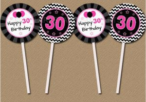 Diy 30th Birthday Decorations 30th Birthday Cupcake toppers Diy Printable 30th Bday Party