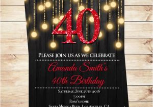 Diy 40th Birthday Invitations Editable 40th Elegant Birthday Party Invitations Pdf 40th
