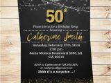 Diy 50th Birthday Invitations Black and Gold 50th Birthday Party Invitations Elegant
