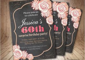 Diy 50th Birthday Invitations Chalkboard 60th 50th 40th Birthday Invitation for Women Adult