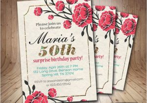 Diy 50th Birthday Invitations Items Similar to 50th Birthday Invitation Adult Birthday