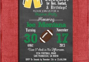 Diy 50th Birthday Invitations Surprise Birthday Beer and Football Party Invitation for