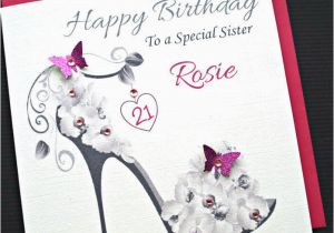 Diy Birthday Cards for Sister Personalised Handmade Birthday Card 18th 21st 30 40